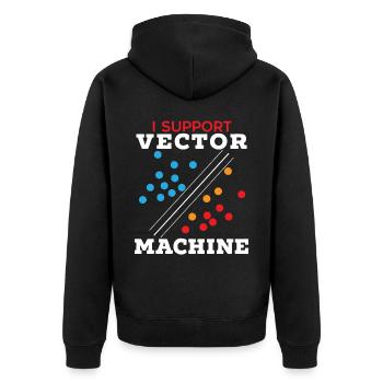 Je soutiens l’intelligence artificielle Vector Machine - Veste à capuche bio Premium Unisexe - noir - Dos - Nico (187cm)