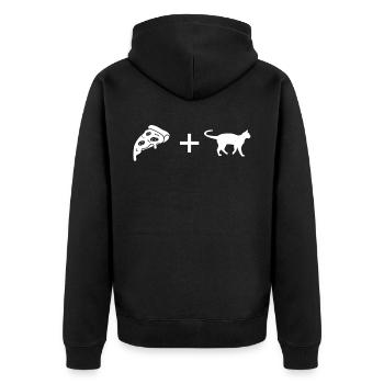 Pizza - Chat - - Veste à capuche bio Premium Unisexe - noir - Dos - Nico (187cm)