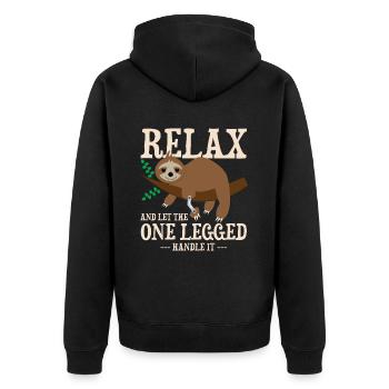Bionic leg design for leg prostheses - Unisex Premium Organic Zip Hoodie - black - Back - Nico (187cm)
