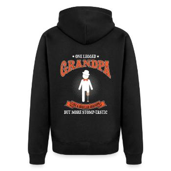 Bionic leg design for leg prostheses - Unisex Premium Organic Zip Hoodie - black - Back - Nico (187cm)