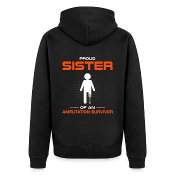 Bionic leg design for leg prostheses - Unisex Premium Organic Zip Hoodie - black - Back - Nico (187cm)
