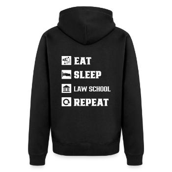 Eating Sleeping Law School Law Student Lawyer Law - Unisex Premium Organic Zip Hoodie - black - Back - Nico (187cm)