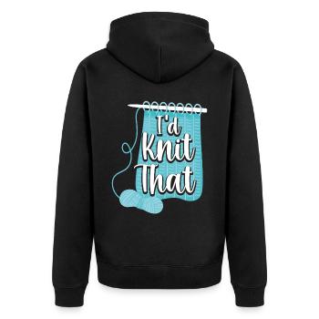 Knitting Knitter Pun I'd Knit That - Unisex Premium Organic Zip Hoodie - black - Back - Nico (187cm)