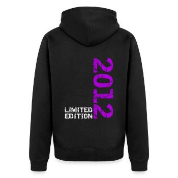2012 Édition Limitée Anniversaire Cadeau Femme Mari - Veste à capuche bio Premium Unisexe - noir - Dos - Nico (187cm)