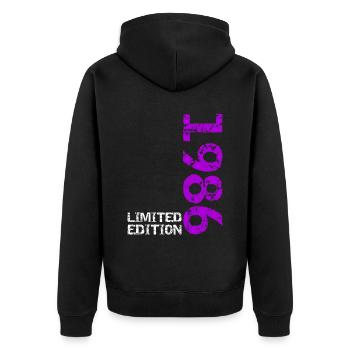 1986 édition limitée anniversaire cadeau femme mari - Veste à capuche bio Premium Unisexe - noir - Dos - Nico (187cm)