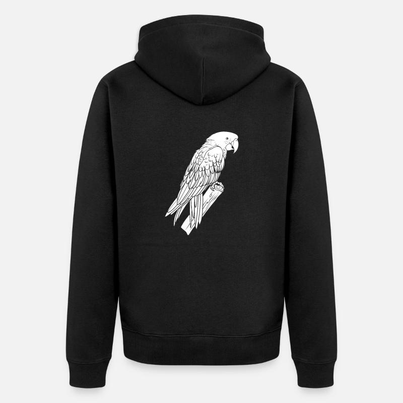 Branche de perroquet - Veste à capuche bio Premium Unisexe - noir