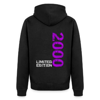 2000 Limited Edition Birthday Gift Wife Husband - Unisex Premium Organic Zip Hoodie - black - Back - Nico (187cm)