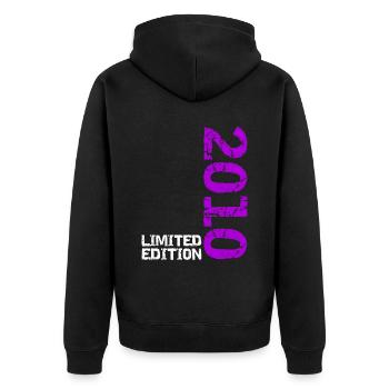 2010 Édition Limitée Anniversaire Cadeau Femme Mari - Veste à capuche bio Premium Unisexe - noir - Dos - Nico (187cm)