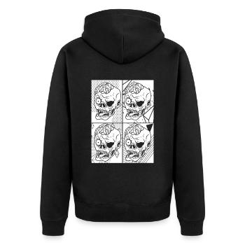 Zombie Halloween Skull - Unisex Premium Organic Zip Hoodie - black - Back - Nico (187cm)