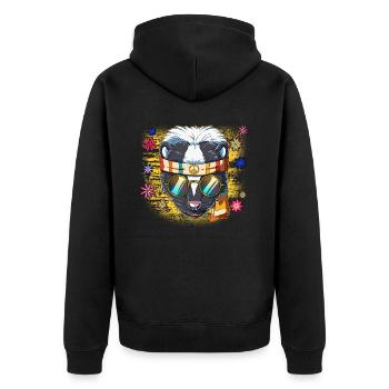 60s 70s Costume Groovy Hippie - Veste à capuche bio Premium Unisexe - noir - Dos - Nico (187cm)