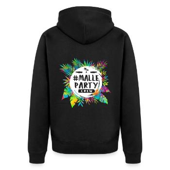 Malle Party Crew - Mallorca Urlaub Sauf - Unisex Premium Bio Zip Hoodie - Schwarz - Hinten - Nico (187cm)