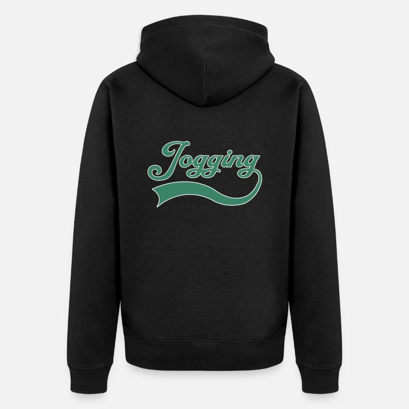 Lettrage de jogging - Veste à capuche bio Premium Unisexe - noir