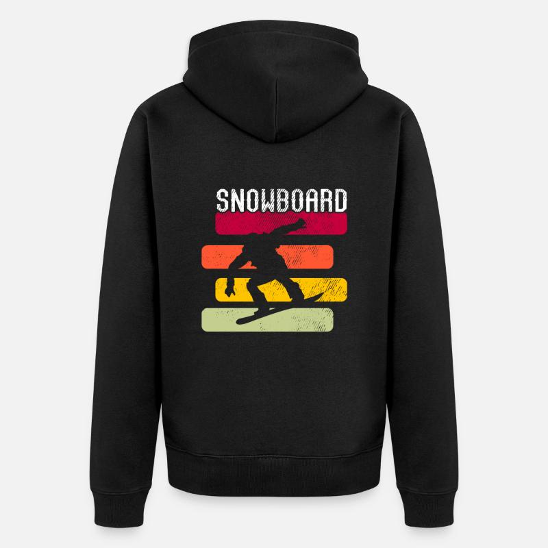 Snowboard Rétro - Veste à capuche bio Premium Unisexe - noir