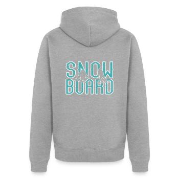 Snowboard - Unisex Premium Bio Zip Hoodie - Grau meliert - Hinten - Nico (187cm)