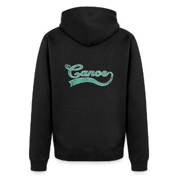 Kanu Kanusport Schriftzug - Unisex Premium Bio Zip Hoodie - Schwarz - Hinten - Nico (187cm)