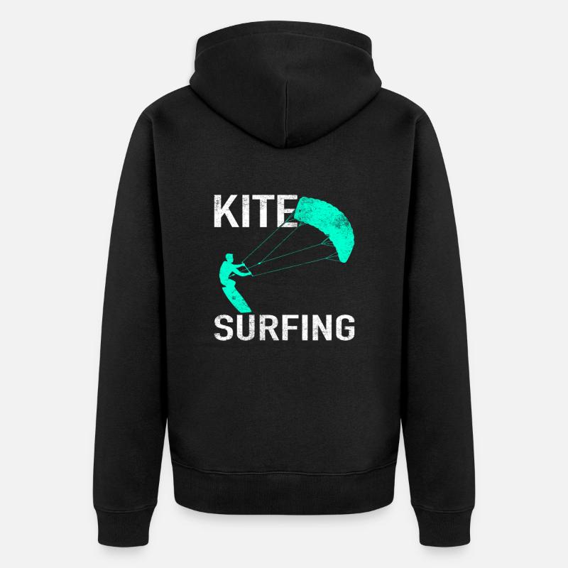 kite surfing - Unisex Premium Bio Zip Hoodie - Schwarz