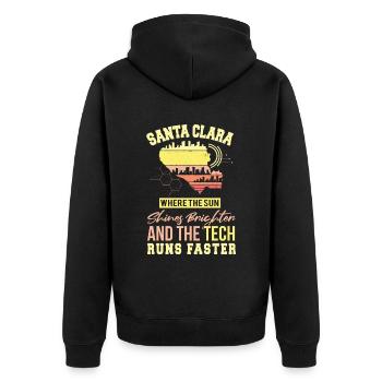 Santa Clara San Francisco États-Unis Design - Veste à capuche bio Premium Unisexe - noir - Dos - Nico (187cm)