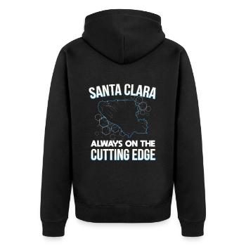 Santa Clara San Francisco États-Unis Design - Veste à capuche bio Premium Unisexe - noir - Dos - Nico (187cm)