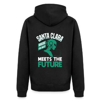 Santa Clara San Francisco États-Unis Design - Veste à capuche bio Premium Unisexe - noir - Dos - Nico (187cm)