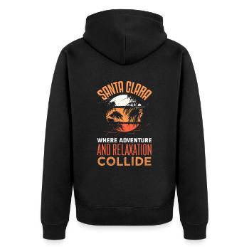 Santa Clara San Francisco États-Unis Design - Veste à capuche bio Premium Unisexe - noir - Dos - Nico (187cm)