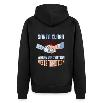 Santa Clara San Francisco États-Unis Design - Veste à capuche bio Premium Unisexe - noir - Dos - Nico (187cm)