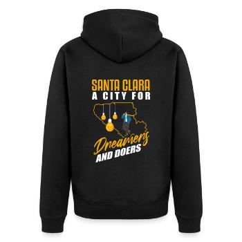 Santa Clara San Francisco États-Unis Design - Veste à capuche bio Premium Unisexe - noir - Dos - Nico (187cm)