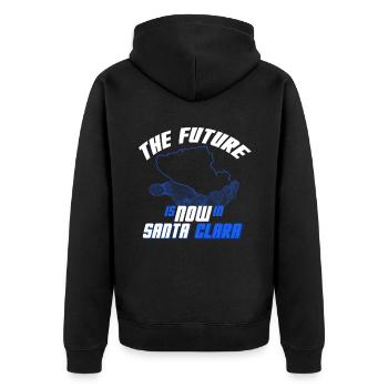 Santa Clara San Francisco États-Unis Design - Veste à capuche bio Premium Unisexe - noir - Dos - Nico (187cm)