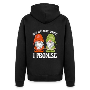 Gartenzwerge Gartenzwerge One More Gnome - Unisex Premium Bio Zip Hoodie - Schwarz - Hinten - Nico (187cm)
