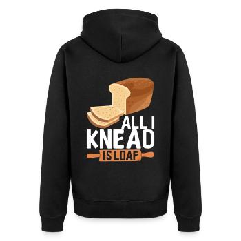 Bäcker Bäckerei Backen - Unisex Premium Bio Zip Hoodie - Schwarz - Hinten - Nico (187cm)