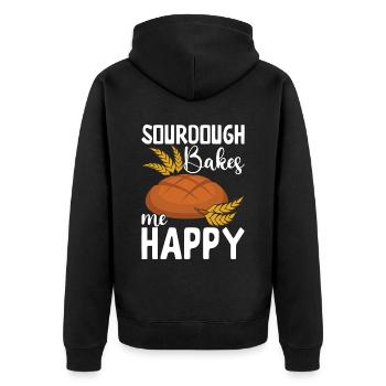 Bäcker Bäckerei Backen - Unisex Premium Bio Zip Hoodie - Schwarz - Hinten - Nico (187cm)