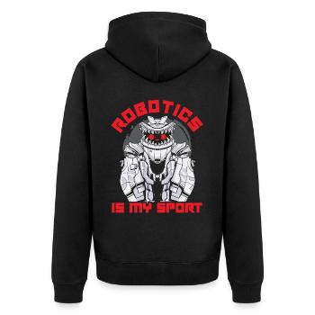 Deep Learning KI Künstliche Intelligenz Robotik - Unisex Premium Bio Zip Hoodie - Schwarz - Hinten - Nico (187cm)