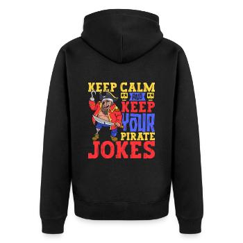 Keep you pirate blagues - Prothèse de jambe - Veste à capuche bio Premium Unisexe - noir - Dos - Nico (187cm)