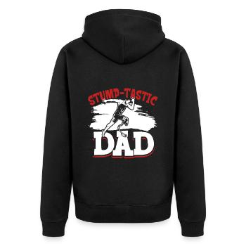 Best dad with prosthetic leg - Unisex Premium Organic Zip Hoodie - black - Back - Nico (187cm)