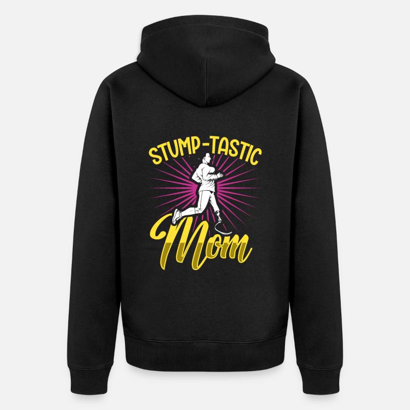 Beste Mama mit Beinprothese - Unisex Premium Bio Zip Hoodie - Schwarz