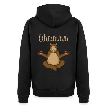 Drôle de yoga ours Ohmmmm - Veste à capuche bio Premium Unisexe - noir - Dos - Nico (187cm)