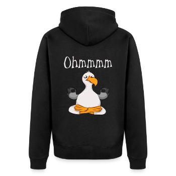 Mouette de yoga drôle Ohmmmm - Veste à capuche bio Premium Unisexe - noir - Dos - Nico (187cm)