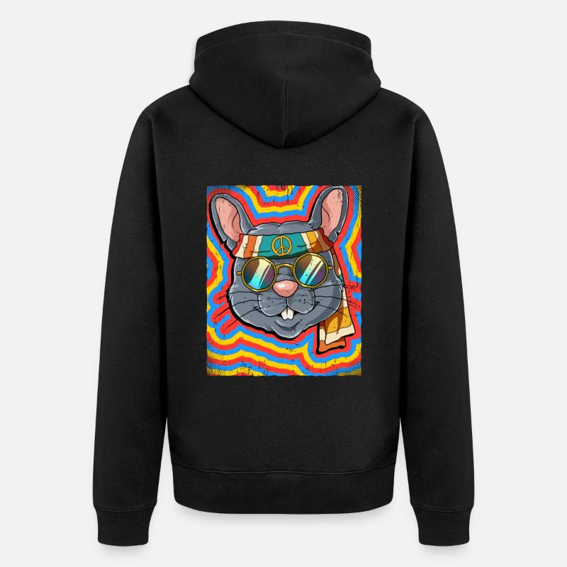 Hippie Rat Psychédélique Trippy - Veste à capuche bio Premium Unisexe - noir