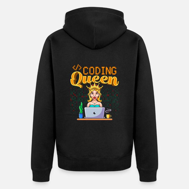 Développeur Coder Programmeur Queen - Veste à capuche bio Premium Unisexe - noir