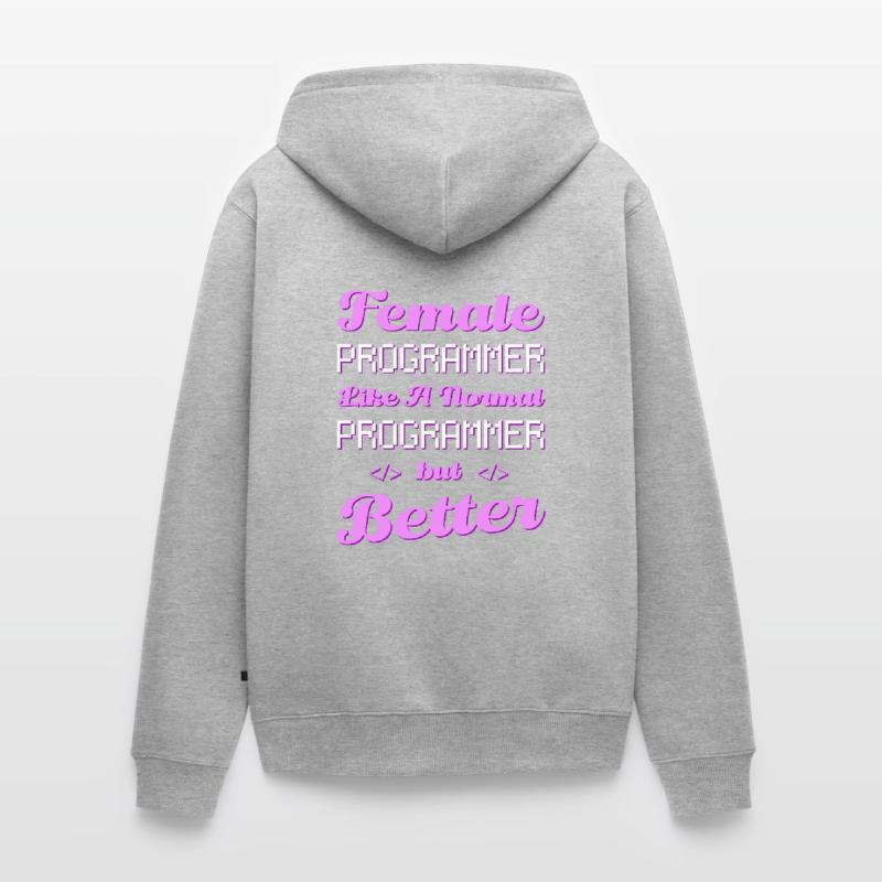 Developer Coder Programmer Female Unisex Premium Organic Zip Hoodie