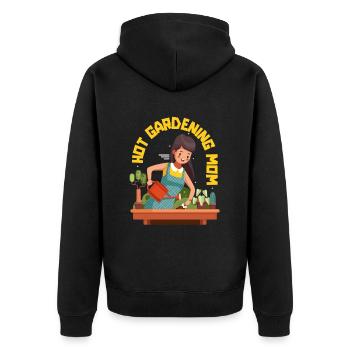 Hobbygärtner Garten Mutter Gärtnerische Mama - Unisex Premium Bio Zip Hoodie - Schwarz - Hinten - Nico (187cm)