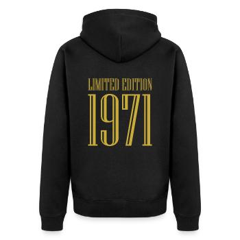1971 édition limitée anniversaire cadeau femme mari - Veste à capuche bio Premium Unisexe - noir - Dos - Nico (187cm)