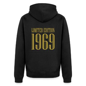 1969 édition limitée anniversaire cadeau femme mari - Veste à capuche bio Premium Unisexe - noir - Dos - Nico (187cm)