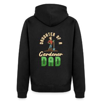 Hobbygärtner Garten Vater Gärtnerischer Vater - Unisex Premium Bio Zip Hoodie - Schwarz - Hinten - Nico (187cm)