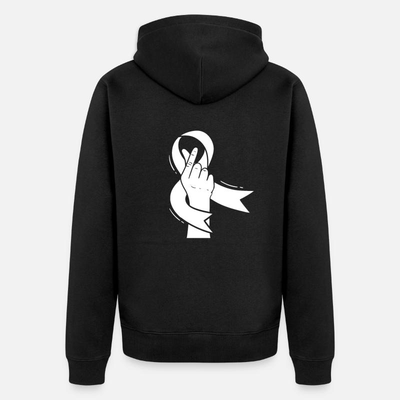 Cancer du sein Main - Veste à capuche bio Premium Unisexe - noir