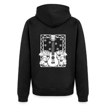 Fleurs de ukulélé - Veste à capuche bio Premium Unisexe - noir - Dos - Nico (187cm)