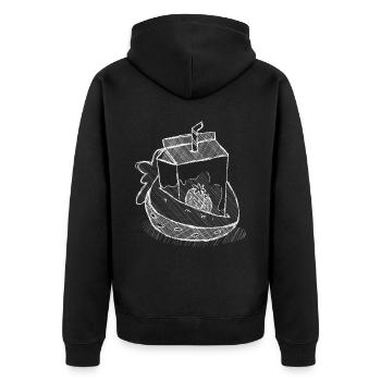 Art Academia Esthétique Kawaii Lait de fraise - Veste à capuche bio Premium Unisexe - noir - Dos - Nico (187cm)