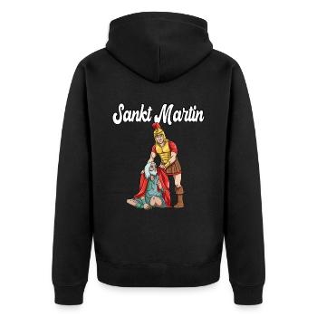 Sankt Martin St Martin - Unisex Premium Bio Zip Hoodie - Schwarz - Hinten - Nico (187cm)