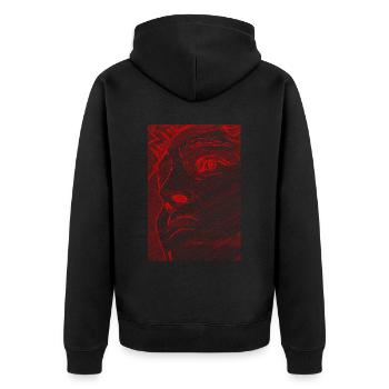 Art Academia Aesthetic David Face Michelangelo - Unisex Premium Bio Zip Hoodie - Schwarz - Hinten - Nico (187cm)