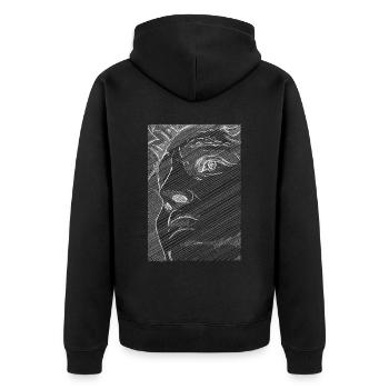 Art Academia Aesthetic David Face Michelangelo - Unisex Premium Organic Zip Hoodie - black - Back - Nico (187cm)