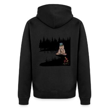 Nature sauvage Ours brun Ange Pêcheur Lac Amoureux de la nature - Veste à capuche bio Premium Unisexe - noir - Dos - Nico (187cm)